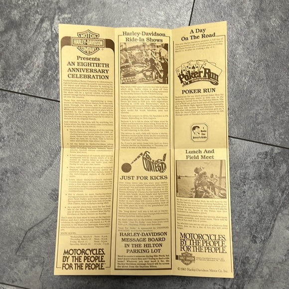 HARLEY DAVIDSON  1982 1983 1984 Bike Week Activities Guide’s excellent condition - Picture 6 of 8